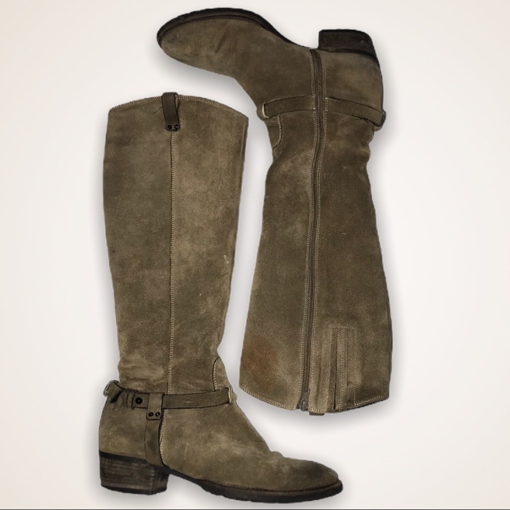 Distressed Suede Kennel Schmenger Tall Zip Boots